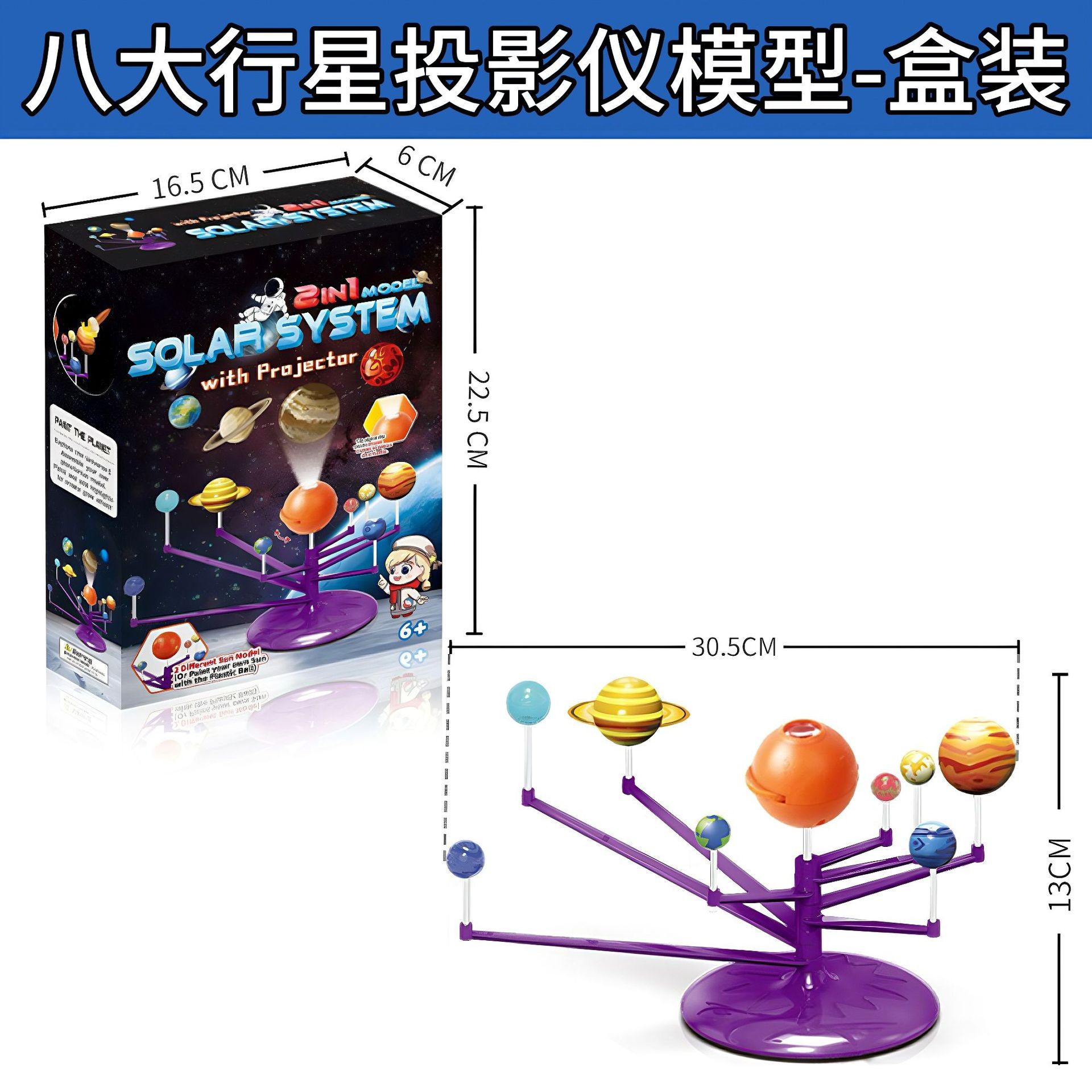 Solar system planetary science projection device