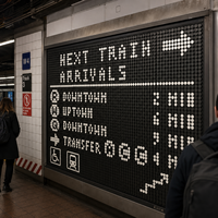 Panneau à points basculants électromécaniques bistables pour la publicité dans le transport, l'information publique et les panneaux d'affichage numérique