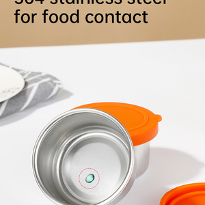 Lekfre Thực Phẩm Lưu Trữ Thép Không Gỉ Nhỏ Ngâm Bát Nước Sốt <span class=keywords><strong>Container</strong></span> Với Silicone Nắp Lưu Trữ <span class=keywords><strong>Container</strong></span> Cho Nhà Cắm Trại - Product Image 1