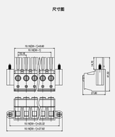 Connecteur à courant élevé de 10.16mm de pas de prise de bornier avec la bride/bornier de carte PCB/bornier enfichable