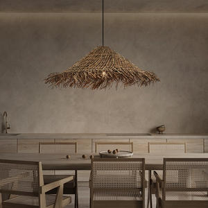 Tissé à la main Boho jonc de mer suspension Wabi Sabi côtière salle à manger <span class=keywords><strong>plage</strong></span> maison décor à la maison luminaire - Product Image 1