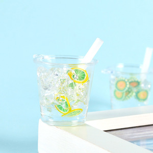 Miniature ice cup toy keychain pendant, simulated shaved ice, smoothie, juice, food decoration, DIY dollhouse prop - Product Image 3