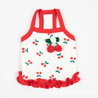 Vêtements d'été pour petits et moyens chiens Sweet Cherry Print Lovable Dog Pet Vest Spring Dog Clothes Wholesale