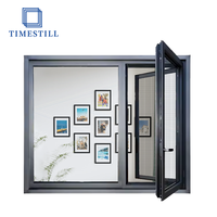 Ventana y puerta de Proyecto de Casa de Villa personalizada, ventana con aislamiento térmico, ventanas abatibles de aluminio de doble acristalamiento insonorizadas