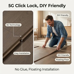 Planchers hybrides en liège carbonisé et en chêne, planches absorbantes du son durables, <span class=keywords><strong>parquet</strong></span> en bois massif pour chambres à coucher - Product Image 4
