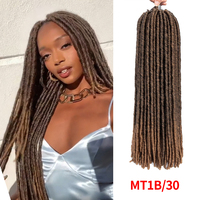 Fausses Locs Marron Lisses Cheveux au Crochet Extensions Dreadlocks Tresses Africaines pour Femmes Tresses Synthétiques Pré-Bouclées