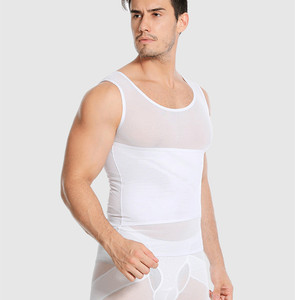 Gilet en maille amincissant pour l'abdomen respirant pour hommes Corset de niveau de contrôle ferme pour l'effet de renforcement de la forme du ventre de la bière - Product Image 1