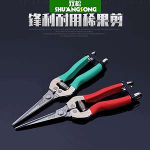 Tijeras de podar dobles de pino de 85 mm, de acero inoxidable, con cabeza recta y estructura de mariposa, herramienta de jardinería para recolección de frutas y uvas - Product Image 4