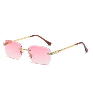 SKYWAY kacamata hitam tanpa bingkai kuning, untuk pria wanita tepi potongan sudut sapi tren baru di Eropa kacamata Amerika Serikat - Product Image 3