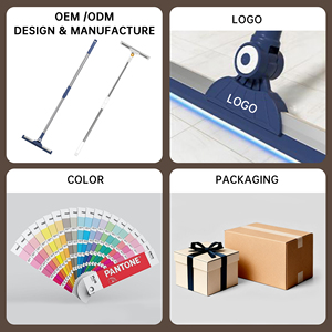 36cm Silicone nước quét Chổi & nhà vệ sinh sàn gạt nước lau với kính cạo Tính năng-Hộ gia đình công cụ làm sạch phụ kiện - Product Image 6