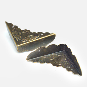 Double Beast Horns Metal <b>Corner</b> <b>Protector</b> Bronze Iron 0.4 3 Mm For Wooden Box Edge Banding Decorative Hardware Accessory - Product Image 3