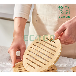 Solid Wood Trivet With Non-slip Pad <b>Bamboo</b> Hot Pads Trivet for Hot <b>Pots</b> and Dishes - Product Image 4