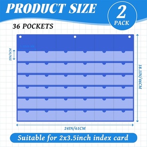 Organisateur de cartes personnalisé en tissu Oxford à 36 poches pour cartes bancaires, best-sellers et panneau mural de présence en classe - Product Image 6