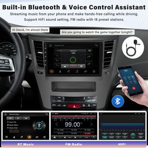 (Stock en EE. UU.) Radio Estéreo para <span class=keywords><strong>Auto</strong></span> Podofo de 9 Pulgadas con Android 13 para <span class=keywords><strong>Subaru</strong></span> <span class=keywords><strong>Legacy</strong></span>/Outback 2010-2016, Carplay, Android <span class=keywords><strong>Auto</strong></span>, GPS, WiFi, Cámara de Reversa - Product Image 4