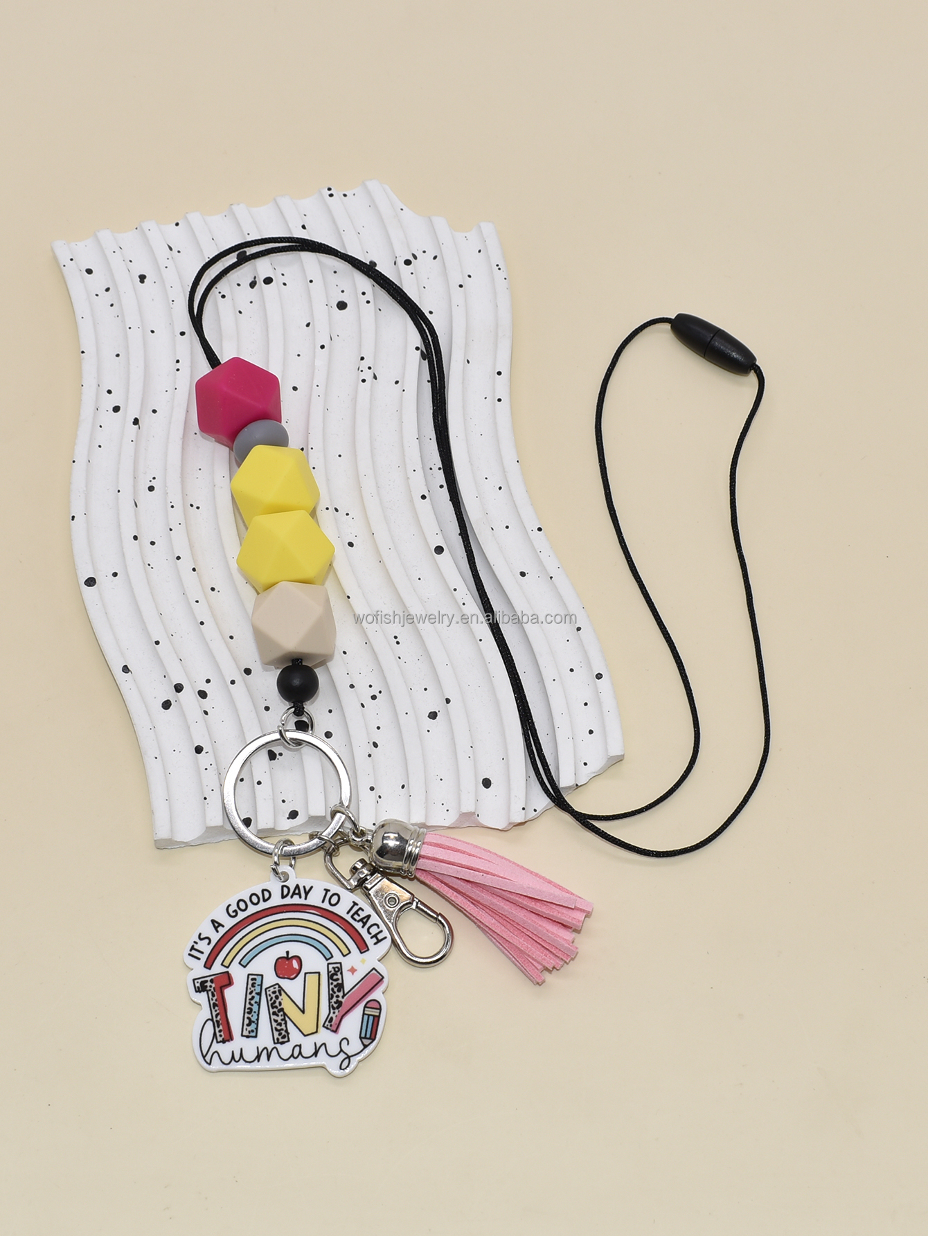 Custom Personalized Name Teacher Lanyard Beaded Silicone Bead Sunflower Lanyard Teacher Gift Image 5