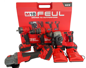 Kit combinado de herramientas eléctricas sin escobillas de 4 piezas: martillo rotatorio, amoladora angular, <span class=keywords><strong>taladro</strong></span> inalámbrico y llave de impacto para herramientas de batería de 20 V - Product Image 5