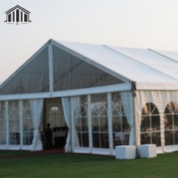Tentes en verre imperméables en PVC pour mariages et fêtes, directement de l'usine, pour 200 personnes, tentes de réception personnalisées de grande taille
