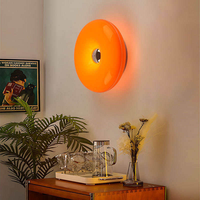 Lampe murale LED moderne de style nordique pour la décoration de la maison, design en forme de beignet, matériau ABS, à intensité variable au toucher, décoration murale vintage de couleur crème