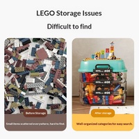Boîte de rangement Lego multifonctionnelle à compartiments multiples, classification des jouets pour enfants, plaque magnétique assemblée, anti-poussière