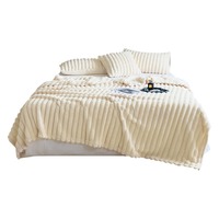3 Pcs Flanelle Polaire Couverture Ensemble 3D Jacquard Grille Conception Jeté Couverture Ensemble Doux 3 Pièces Couverture Ensemble pour Canapé Canapé