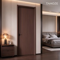 Porte de chambre d'hôtel, porte d'entrée d'appartement, porte en bois moulurée à panneau plat, sans peinture, insonorisée, couleur et motif personnalisés, service OEM