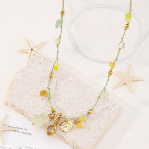 Collar Estilo Playa Verano 2026 con Piedra Natural Degradada Amarillo-Verde, Colgante Multielementos, Gargantilla Bohemia - Product Image 5
