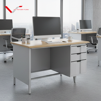 Bureau en acier pour le bureau, table latérale en métal, table d'ordinateur individuelle pour le personnel, design avec tiroirs