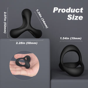 S-Hande 3-pack siliconen verstelbare mannelijke versterkende vertraagde cockring ballen voor mannen vibrators voor mannen - Product Image 4