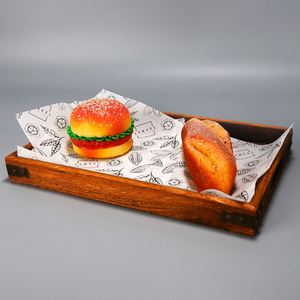 Papier d'emballage pour sandwichs et hamburgers, résistant à la graisse, imprimé avec logo personnalisé, qualité alimentaire, pour pizza, pain et en-cas - Product Image 1