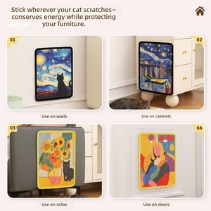 Nuevo Rascador para Gatos de Pared Vertical con Diseño de Pintura al Óleo, Sistema Japonés de Sisal, Adhesivo Separado, para Exportación - Product Image 4