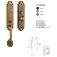 Juego de Manijas para Puertas de Acero con Diseño Tallado Vintage Europeo para Apartamentos, en Tres Colores, para Puertas de Madera Maciza
