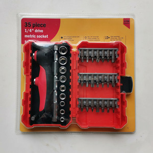 Lixin 35 Piece 1/4 Drive Metric <b>Socket</b> Set With Ratchet And Bits For Home Use - Product Image 1