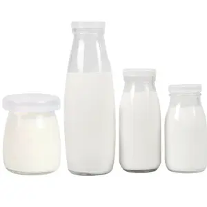 100ml Glass Jar 5 OZ Glass Bottle EMPTY 150 Ml Pudding Glass Jar Glass Container For Milk /Yogurt With Plastic Cap 100ML 150ML 200ML
