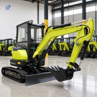 Mini-excavatrice de 2,5 tonnes pour usage domestique, cabine, moteur Kubota, CE EPA EURO5, petite machine de terrassement, vente en gros