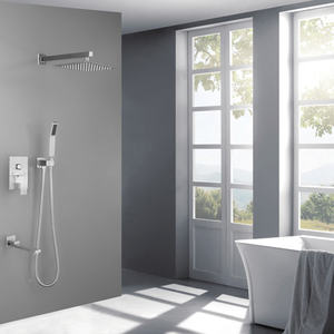DB Luxury Juego de baño cuadrado de 10 pulgadas Mezclador de lluvia Combo de Ducha - Product Image 4