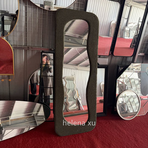 Sang trọng hình dạng không đều màu xám 70x170 cm Gương đầy đủ chiều dài nhung sàn gương - Product Image 6