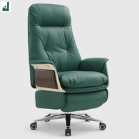 Chaise de bureau exécutive moderne en cuir à dossier haut, rembourrée, multi-inclinaison, avec roulettes silencieuses, pour usage commercial