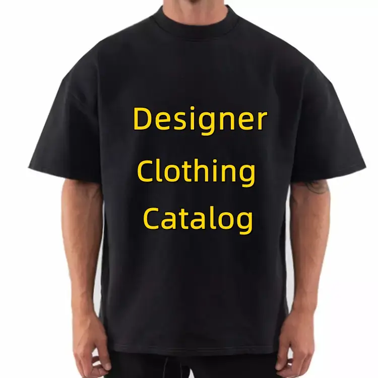 Camisetas deportivas para hombres, camisas de diseño de algodón pesado, de marca, lisa, de talla grande, de lujo