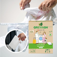 Feuilles de détergent à lessive écologique OEM Marque privée Nettoyant Type de détergent Type de détergent Feuilles de lavage