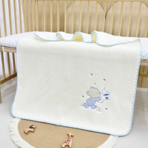 Couverture Bébé <span class=keywords><strong>Minky</strong></span> Nouveau-né Chaude et Douillette, Couverture d'emmaillotage Personnalisée Anti-boulochage pour le Temps sur le Ventre, Lavable en Machine - Product Image 4