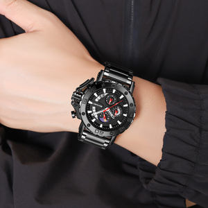 Reloj SKMEI 9344 de Lujo para Hombre, Dorado, de Cuarzo, Cronógrafo, Resistente al Agua, con Fase Lunar, Calendario, Acero Inoxidable de Alta Calidad - Product Image 6