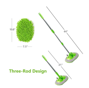 Brosse à poussière pour voiture Autoway, brosse à pneus, lave-auto, manche long, construction en PP/aluminium anodisé/ABS, 120-200 cm, WANPU C6009, outil de nettoyage - Product Image 4
