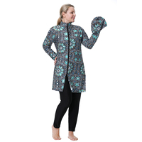 Burkini de bain musulman sur mesure, tailles 3XL-8XL, mode grande taille pour femmes, ensemble 3 pièces, extensible à l'avant, séchage rapide, col montant, pantalon long