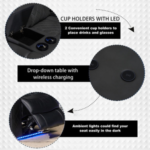 Cao cấp đa chức năng sang trọng ghế sofa điện 3 + 2 + 1 Recliner cắt sofa Set đồ nội thất nhà phòng khách ghế sofa - Product Image 6