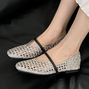 2025 Fashionable Hand Woven Women's Boat <b>Shoes</b> Comfortable Casual Square Toe Flat Breathable Feature Loafers Style for Summer - Product Image 2