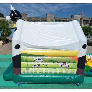 Château <span class=keywords><strong>gonflable</strong></span> à thème <span class=keywords><strong>vache</strong></span> laitière avec toit, en PVC durable, pour fêtes de jardin, avec souffleur, à louer - Product Image 5