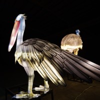 Chinesische Seiden-LED-Laternen Wasserdichte Tierformen Außendekoration für Festivals Halloween/Erntedankfest/Weihnachten/Neujahr