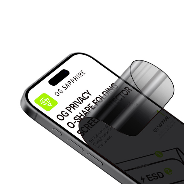 Privacy Anti Peep 9H Tempered Glass Screen Protector with 2.5D Ultra-Thin Full Coverage for 17/16 Pro Max