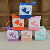 Boîte à friandises romantique coréenne à double cœur creux, idéale pour les cadeaux de mariage, l'emballage de bonbons et les contenants pour cadeaux d'anniversaire de bébé