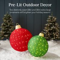 Nouvelles Boules Géantes Lumineuses LED Créatives (2 pièces) pour Extérieur – Ornement Lumineux Pliable pour Centres Commerciaux et Usines – Idéal Noël